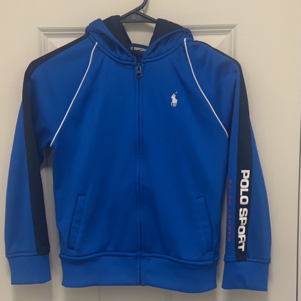 Ralph Lauren Polo Sport Royal Blue Zip Up Hoodie Kids Medium 10/12